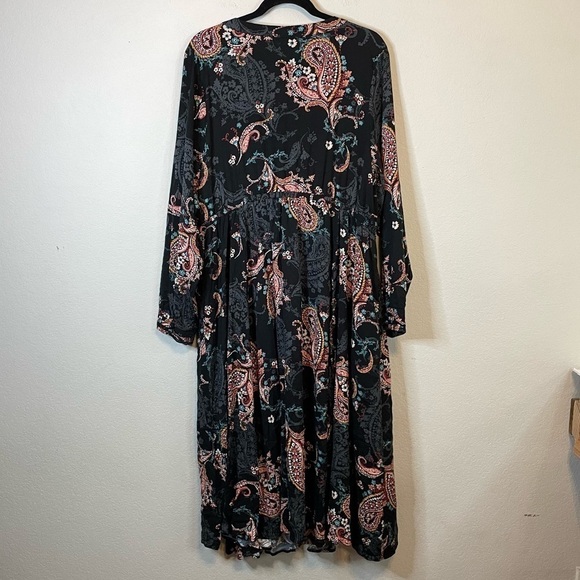 Torrid Midi Challis Skater Dress Black Floral Size 2XL - Picture 7 of 15